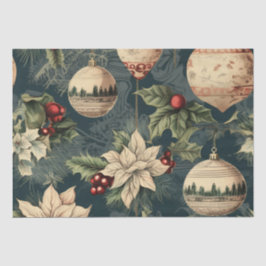 Vintage Kerstdecoratie Poinsettia Vakantie Tissuepapier