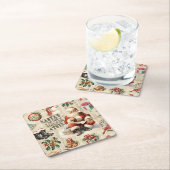 Vintage kerstdecoupage kartonnen onderzetters (Insitu)