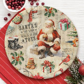 Vintage kerstdecoupage papieren bordje