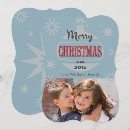 Vintage kerstdesign feestdagenkaart (Voorkant / Achterkant)