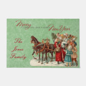 Vintage kerstdeurmat deurmat (Voorkant)