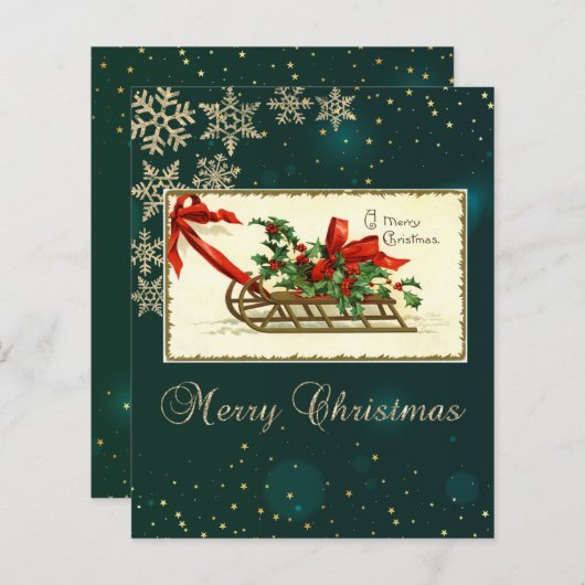 Vintage kerstdij, Mistletoe Snowflakes (Voorkant / Achterkant)