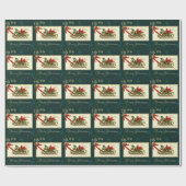 Vintage kerstdij, Mistletoe Snowflakes Cadeaupapier (Vlak)