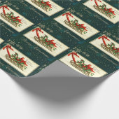 Vintage kerstdij, Mistletoe Snowflakes Cadeaupapier (Hoek)