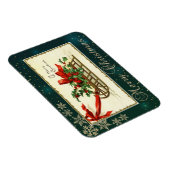 Vintage kerstdij, Mistletoe Snowflakes Magneet (Rechterzijde)