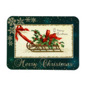 Vintage kerstdij, Mistletoe Snowflakes Magneet (Horizontaal)