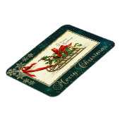 Vintage kerstdij, Mistletoe Snowflakes Magneet (Linkerzijde)