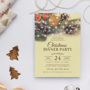 Vintage kerstdiner feest kaart