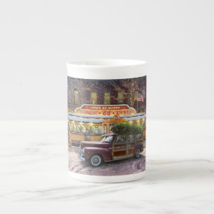 Vintage kerstdiner porselein kop