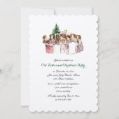 Vintage Kerstdiner Vakantie Uitnodiging (Voorkant)