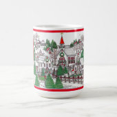 Vintage kerstdorp 15oz Mok; hand getekend Koffiemok (Center)