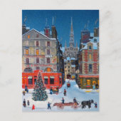 Vintage kerstdorp briefkaart (Voorkant)