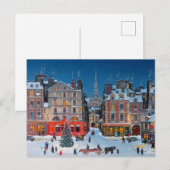 Vintage kerstdorp feestdagenkaart (Voorkant / Achterkant)