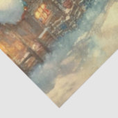 Vintage kerstdorp feestelijke muis decoupage tissuepapier (Detail)