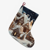 Vintage kerstdorp grote kerstsok (Voorkant (Hangend))