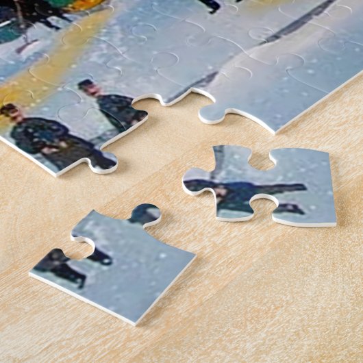 Vintage kerstdorp legpuzzel (Zijkant)