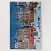 Vintage kerstdorp legpuzzel (Verticaal)