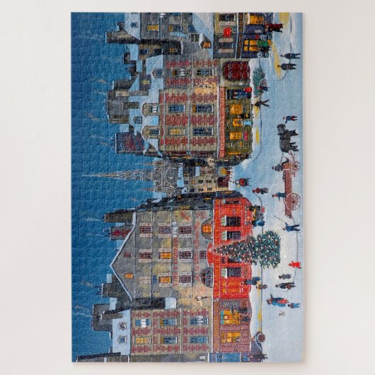 Vintage kerstdorp legpuzzel (Verticaal)