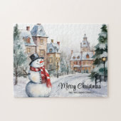 Vintage-kerstdorp Scene Legpuzzel (Horizontaal)