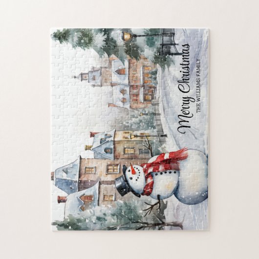 Vintage-kerstdorp Scene Legpuzzel (Verticaal)