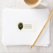 Vintage Kerstduif en Holly Etiket (Insitu)