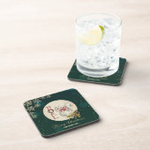 Vintage kersteekhoorn, Snowflakes Bier Onderzetter (Rechterzijde)