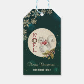 Vintage kersteekhoorn, Snowflakes Cadeaulabel (Voorkant)