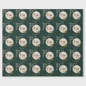 Vintage kersteekhoorn, Snowflakes Cadeaupapier (Vlak)