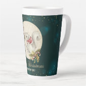 Vintage kersteekhoorn, Snowflakes Latte Mok (Rechterhoek)