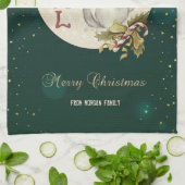 Vintage kersteekhoorn, Snowflakes Theedoek (Gevouwen)