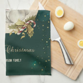 Vintage kersteekhoorn, Snowflakes Theedoek (Quarter Fold)