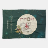 Vintage kersteekhoorn, Snowflakes Theedoek (Horizontaal)