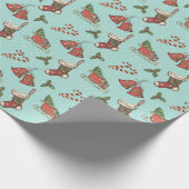 Vintage kerstelementen cadeaupapier (Hoek)