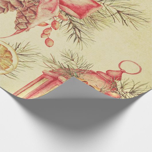 Vintage kerstelementen — Verpakkingspapier Cadeaupapier (Hoek)