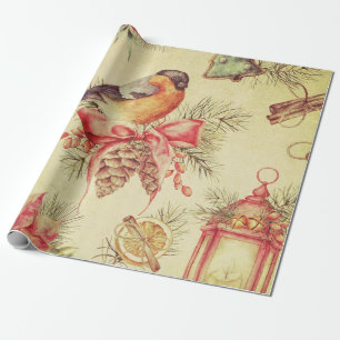 Vintage kerstelementen — Verpakkingspapier Cadeaupapier