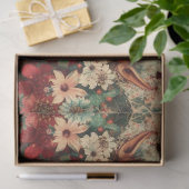 Vintage Kerstelfen & Bloemendecoupe Tissuepapier (Geschenk)