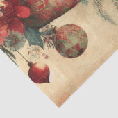 Vintage Kerstelfen & Bloemendecoupe Tissuepapier (Detail)