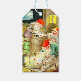 Vintage KerstElves Cadeaulabel