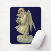 Vintage kerstengel-bloemen, Victoriaans Die Cut Muismat (Met muis)