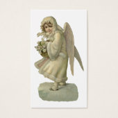 Vintage kerstengel-bloemen, Victoriaans Die Cut Visitekaartjes (Voorkant)