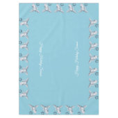 Vintage-kerstengel en Bethlehem op lichtblauw Tafelkleed (Voorkant)