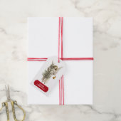 Vintage-kerstengel en -boomvakantie cadeaulabel (Met Touw)