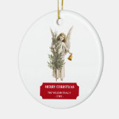 Vintage-kerstengel en -boomvakantie keramisch ornament (Links)