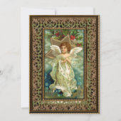 Vintage kerstengel en Star Feestdagenkaart (Voorkant)