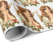 VINTAGE KERSTENGEL inpakpapier (Rol Hoek)