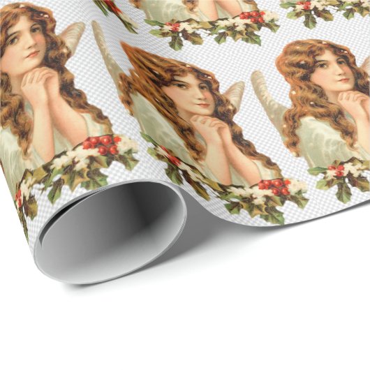 VINTAGE KERSTENGEL inpakpapier (Rol Hoek)