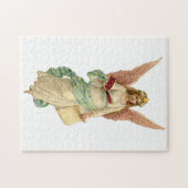 Vintage-kerstengel met boek legpuzzel (Horizontaal)