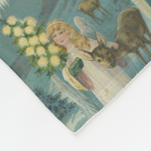 Vintage-kerstengel met Deer Fleece Deken (Hoek)