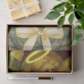 Vintage-kerstengel met feestelijke boom tissuepapier (Geschenk)