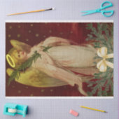 Vintage-kerstengel met feestelijke boom tissuepapier (Craft)